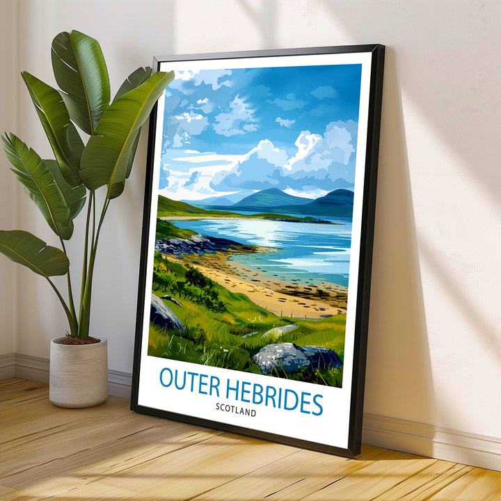 Outer Hebrides Scotland Travel Poster