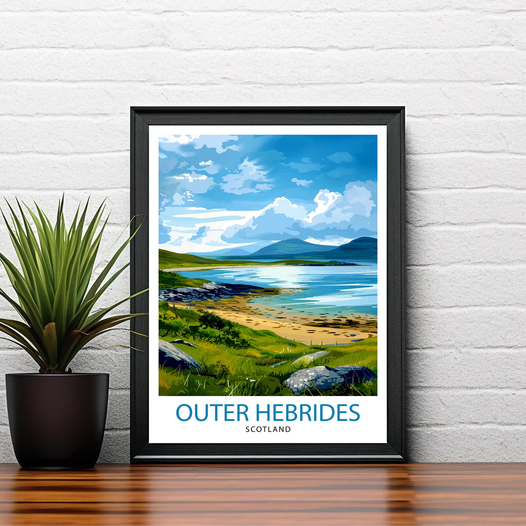 Outer Hebrides Scotland Travel Poster