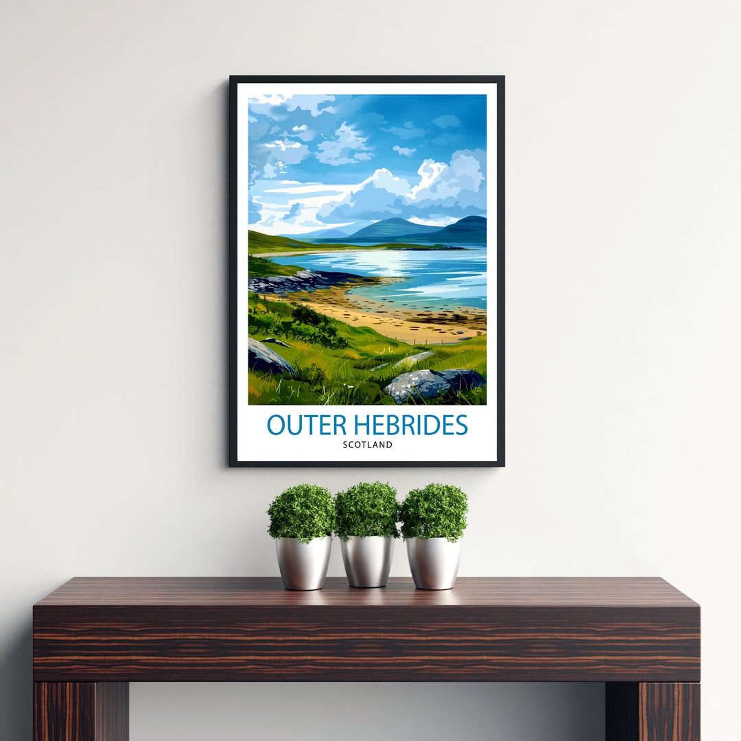 Outer Hebrides Scotland Travel Poster