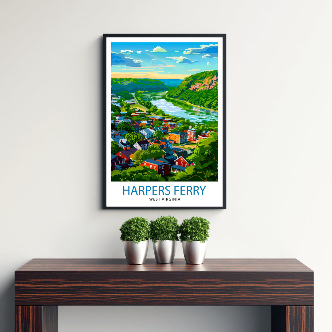 Harpers Ferry West Virginia Travel Print Wall Decor Wall Art Harpers Ferry Wall Hanging Home Décor Harpers Ferry Gift Art Lovers West