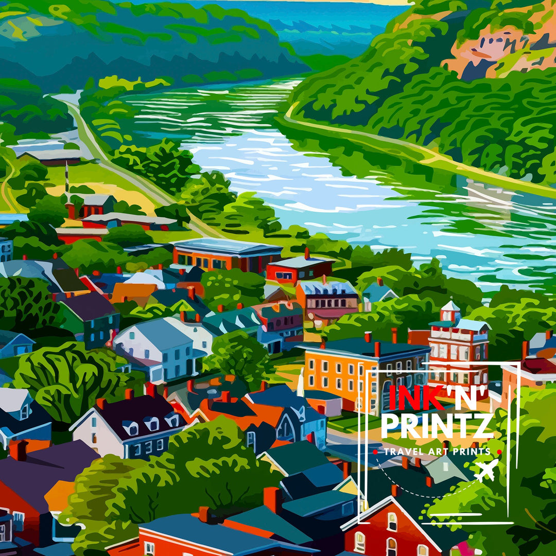 Harpers Ferry West Virginia Travel Print Wall Decor Wall Art Harpers Ferry Wall Hanging Home Décor Harpers Ferry Gift Art Lovers West