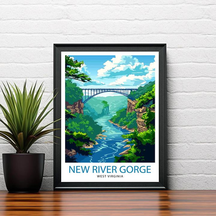 New River Gorge Bridge West Virginia Travel Poster