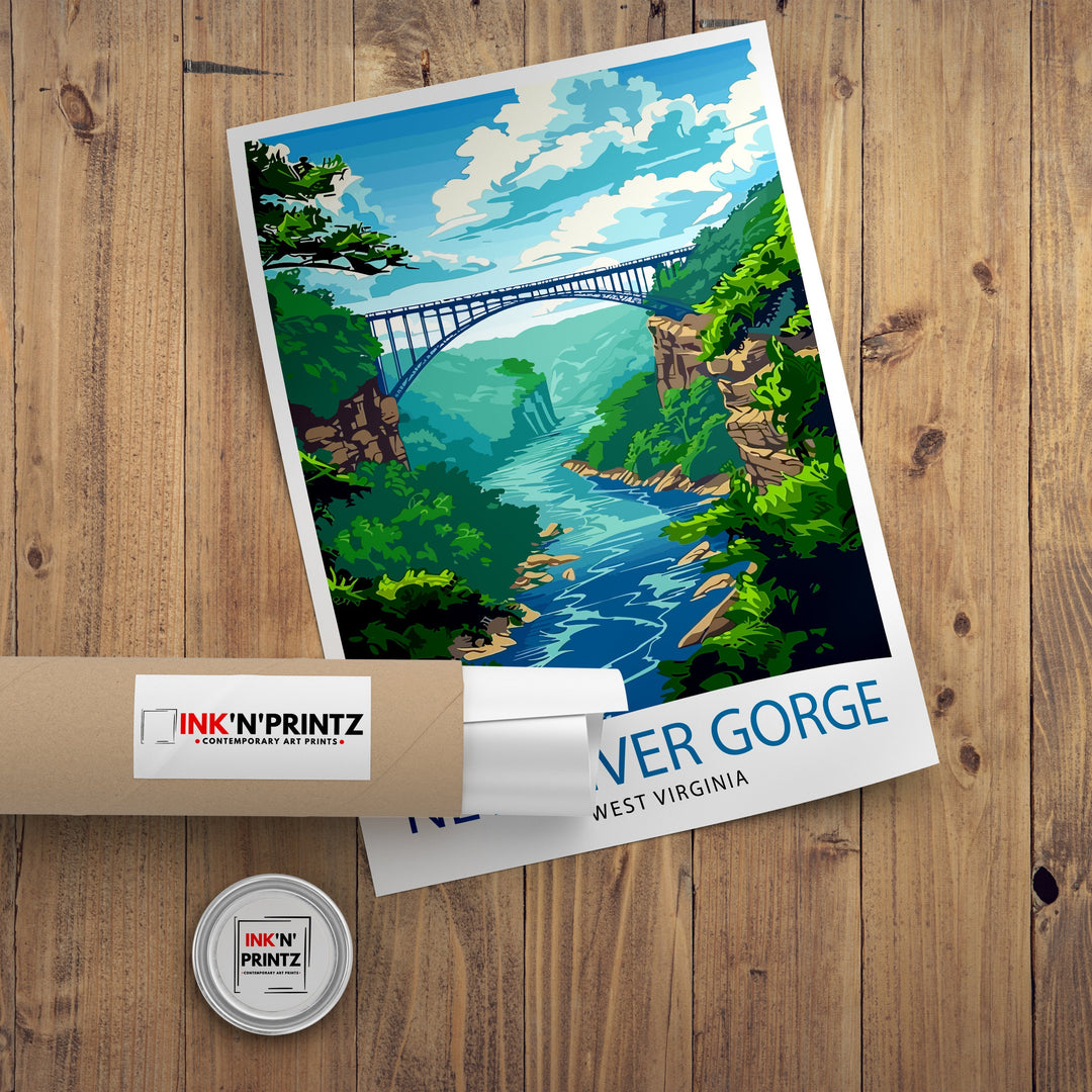 New River Gorge Bridge West Virginia Travel Poster