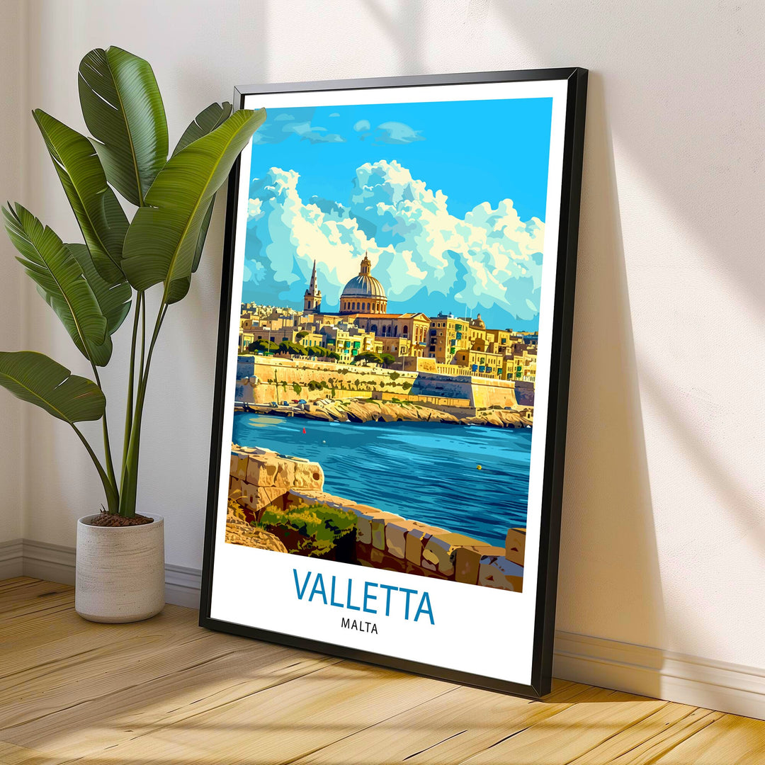 Valletta Malta Travel Print Wall Decor Wall Art Valletta Wall Hanging Home Décor Valletta Gift Art Lovers Malta Art Lover Gift Print Art