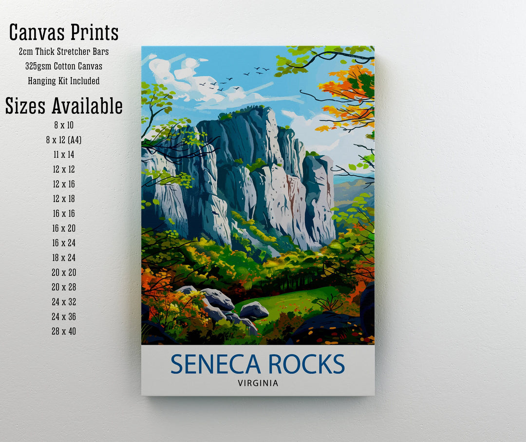 Seneca Rocks West Virginia Travel Poster