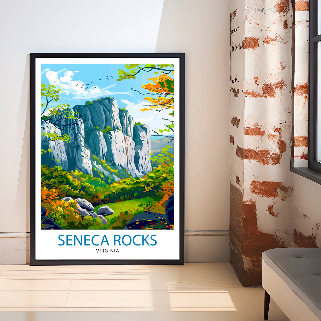 Seneca Rocks West Virginia Travel Poster