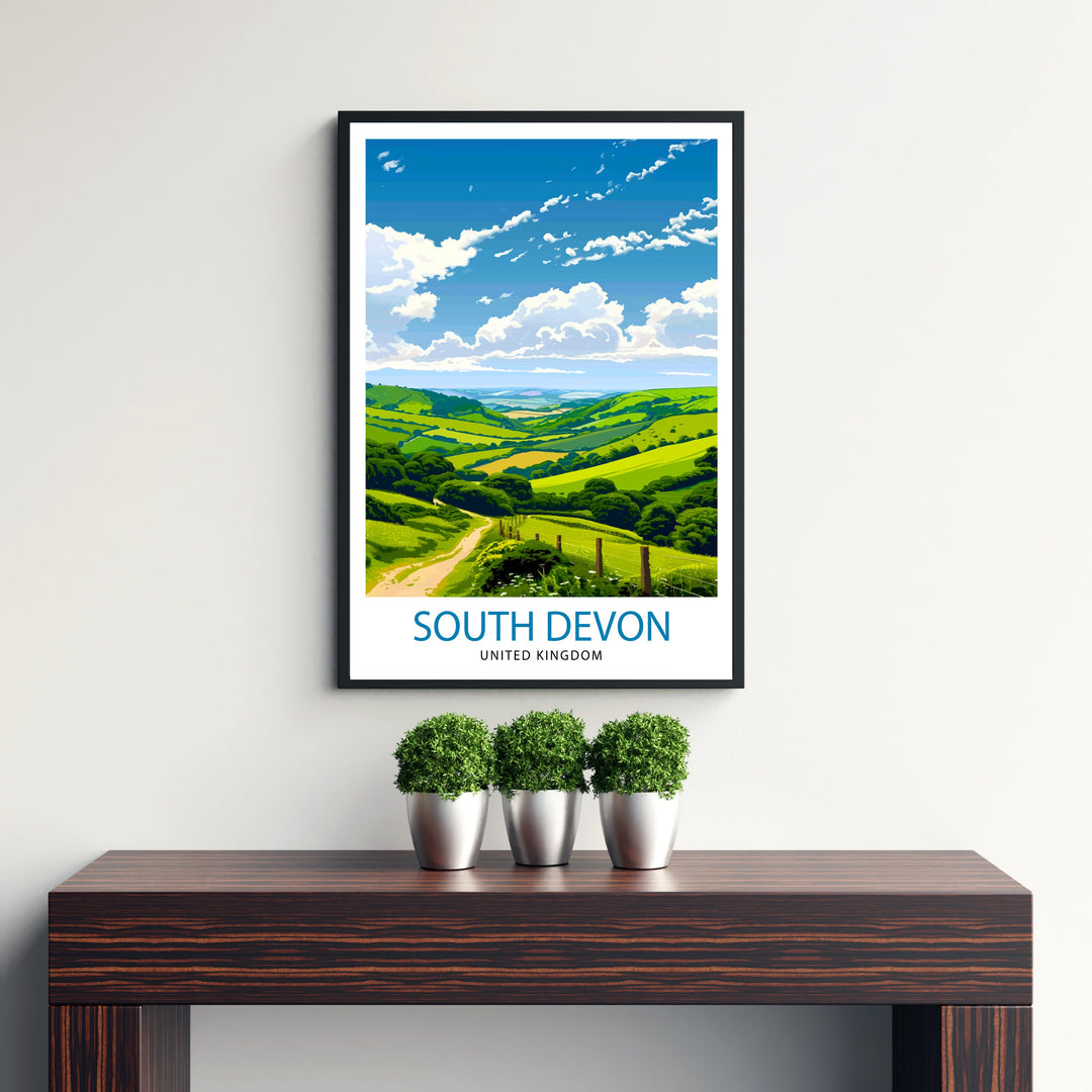 South Devon England Travel Print Wall Decor Wall Art South Devon Wall Hanging Home Décor South Devon Gift Art Lovers UK Art Lover Gift