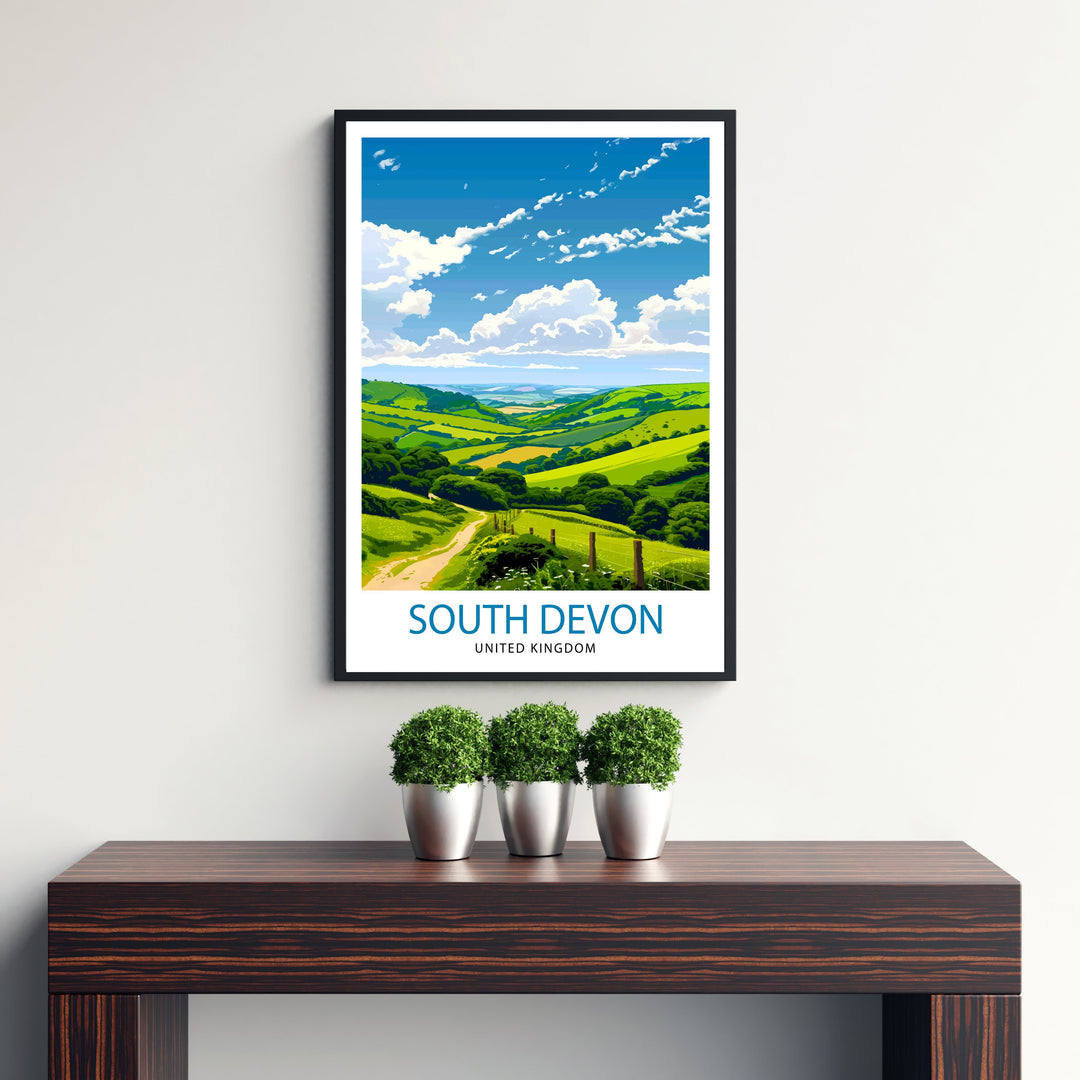 South Devon England Travel Poster