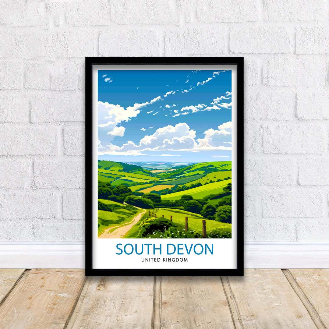 South Devon England Travel Poster