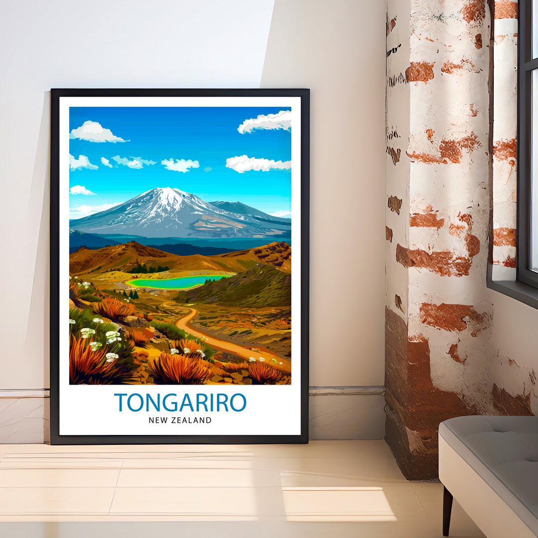 Tongariro National Park New Zealand Travel Poster