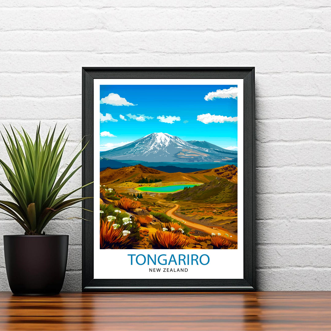 Tongariro National Park New Zealand Travel Poster