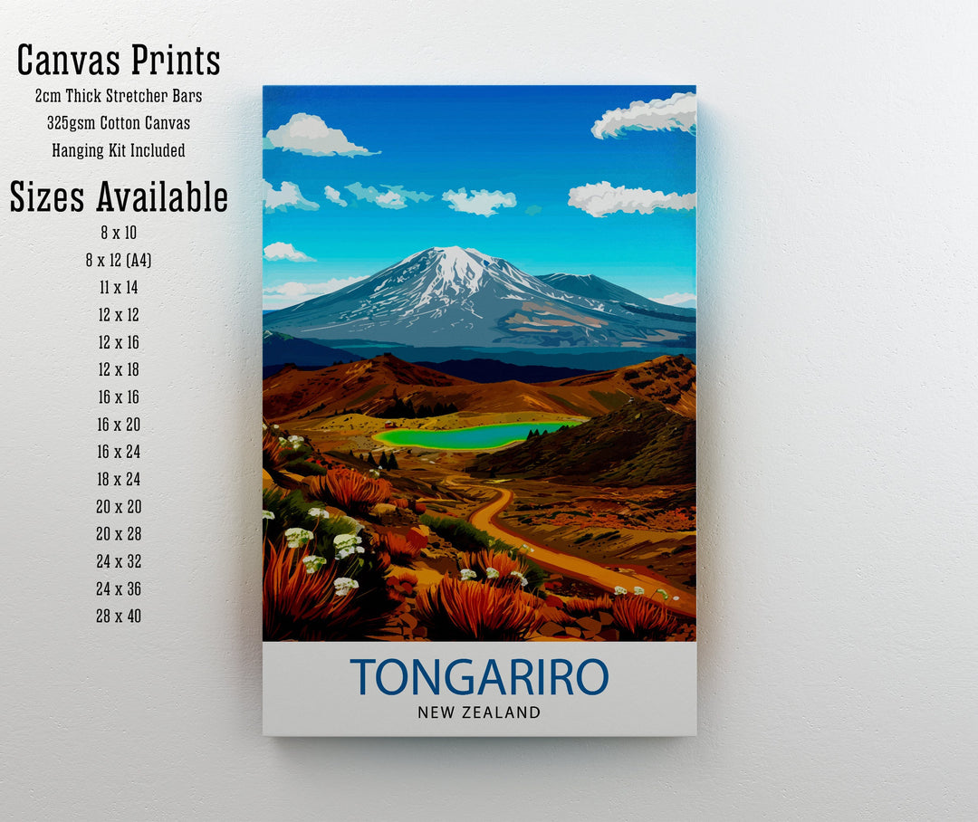 Tongariro National Park New Zealand Travel Poster