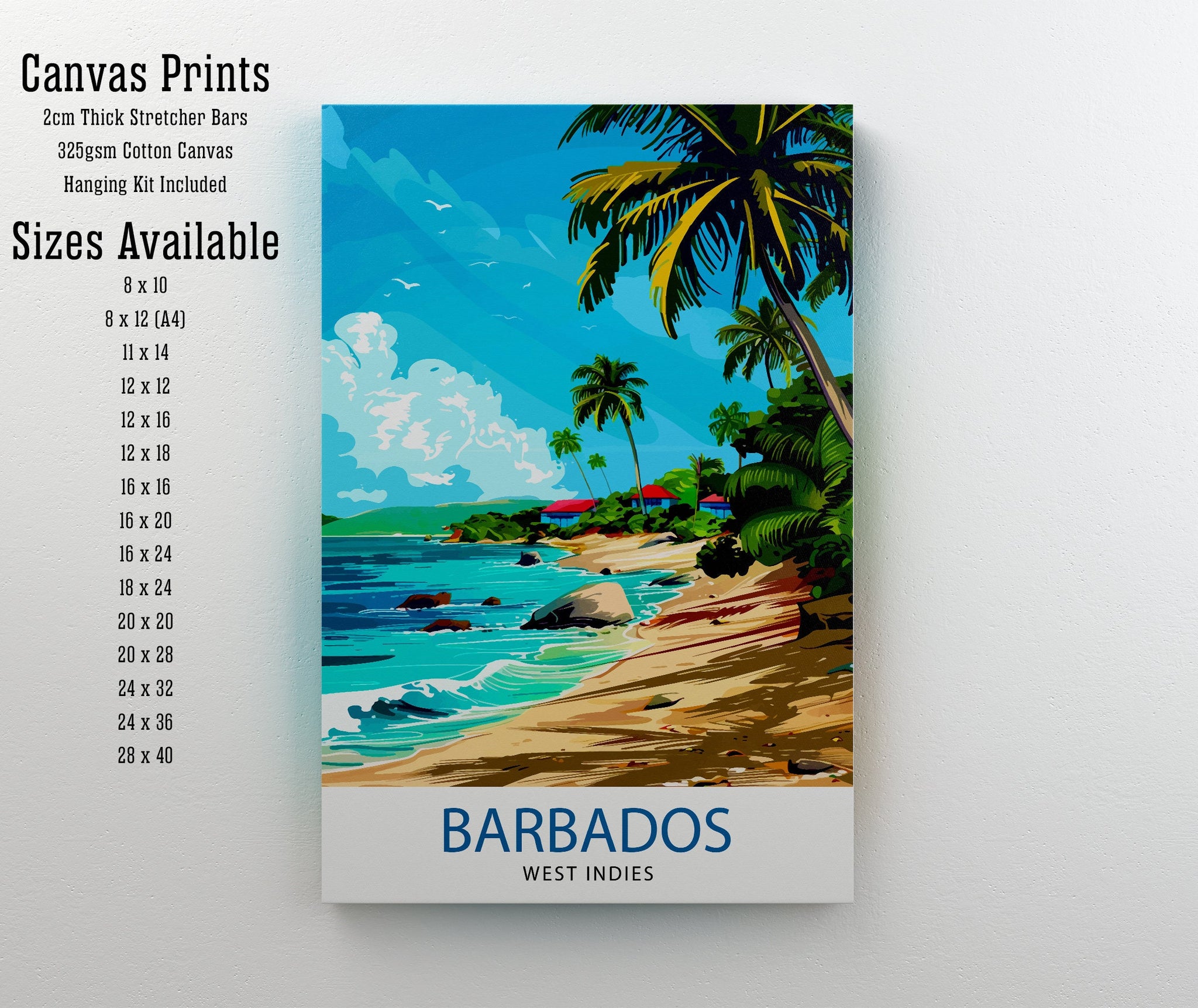 Barbados Travel Print Wall Decor Wall Art Barbados Wall Hanging Home Décor Barbados Gift Art Lovers Caribbean Art Lover Gift Print Art