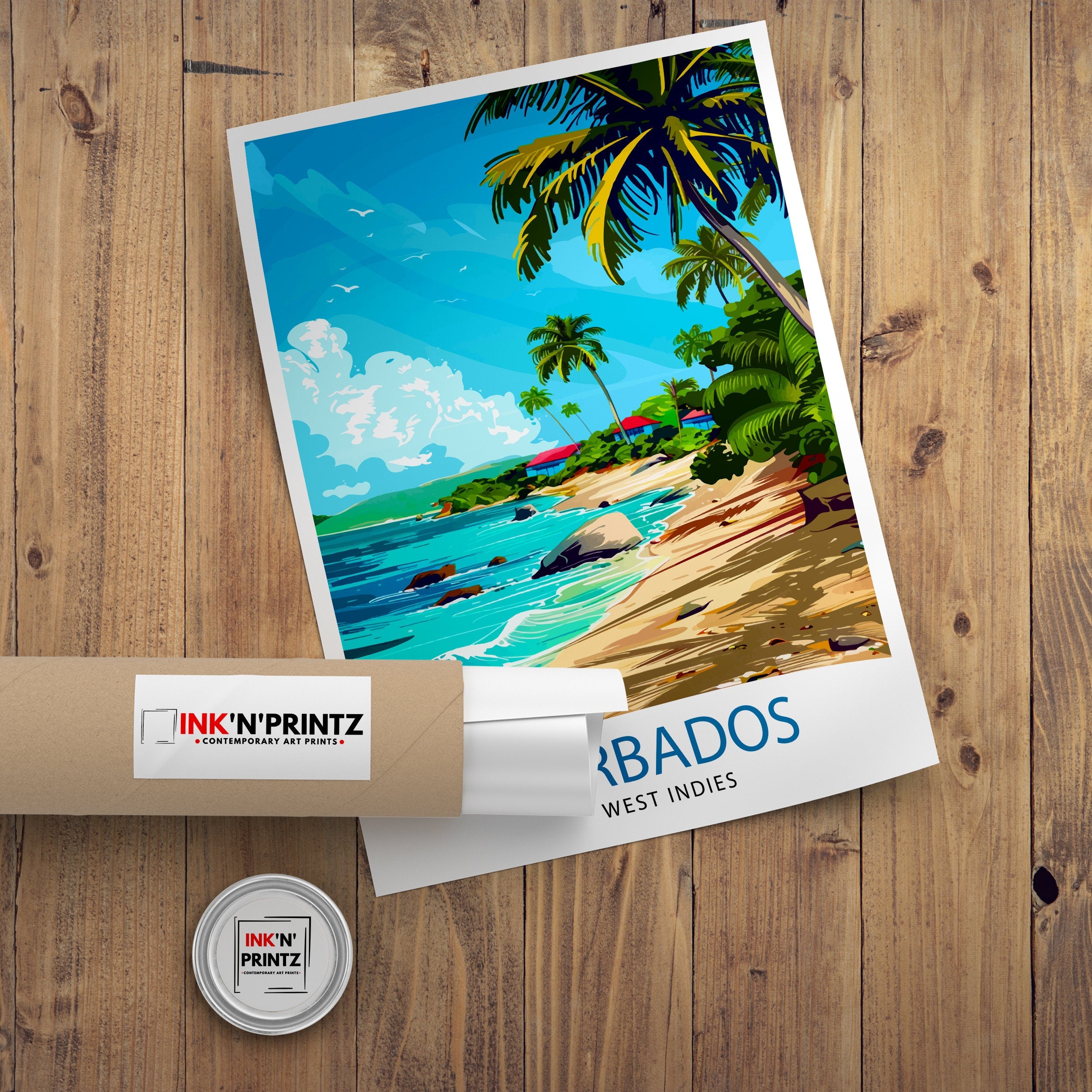 Barbados Travel Print Wall Decor Wall Art Barbados Wall Hanging Home Décor Barbados Gift Art Lovers Caribbean Art Lover Gift Print Art