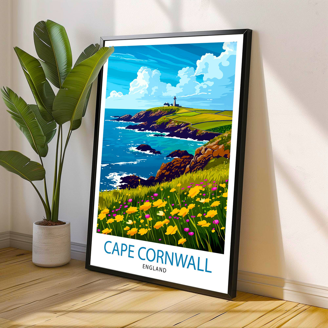 Cape Cornwall England Travel Poster