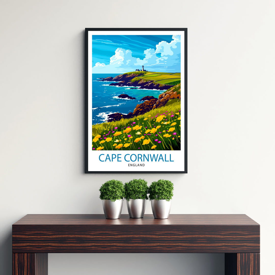 Cape Cornwall England Travel Print Wall Decor Wall Art Cape Cornwall Wall Hanging Home Décor Cape Cornwall Gift Art Lovers England