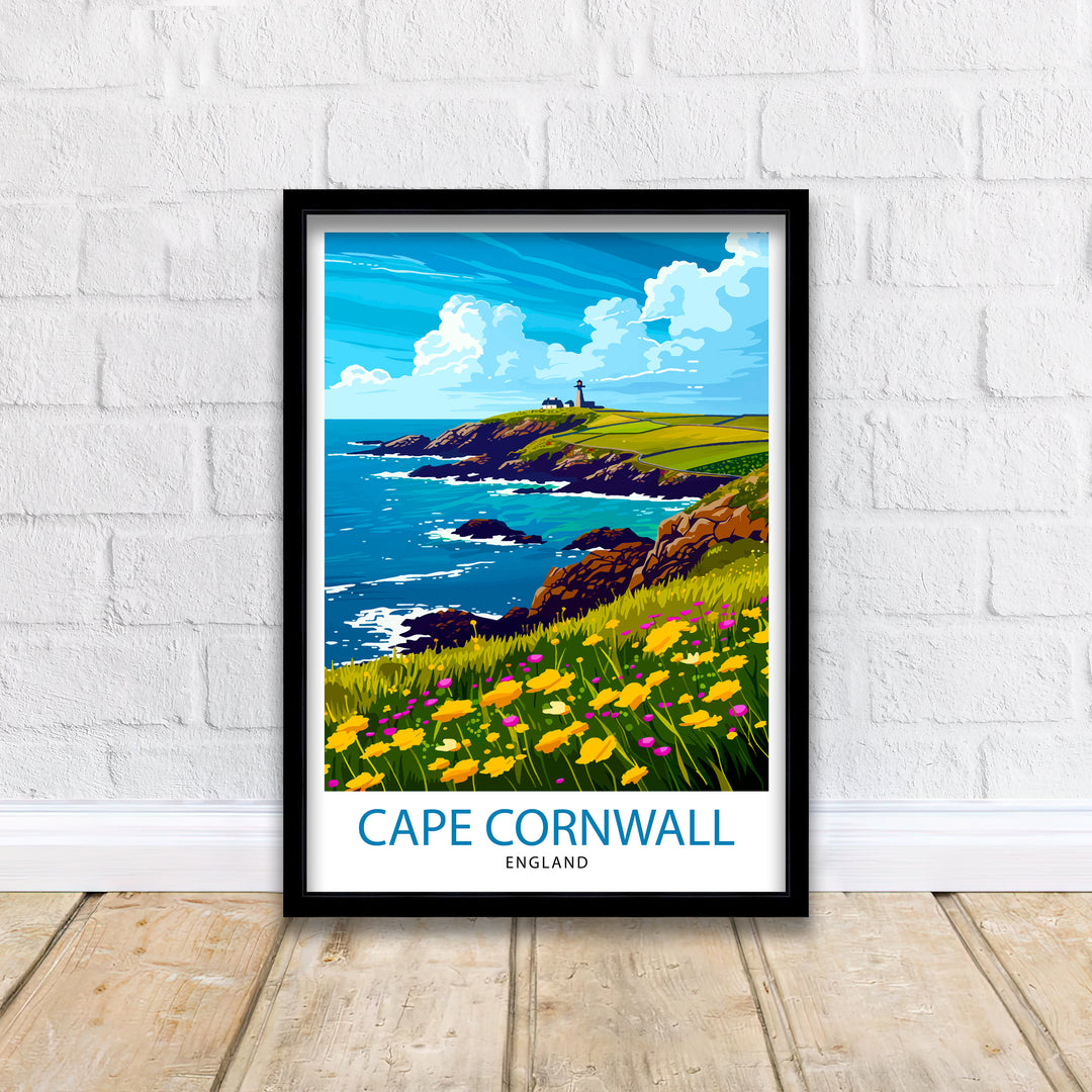 Cape Cornwall England Travel Print Wall Decor Wall Art Cape Cornwall Wall Hanging Home Décor Cape Cornwall Gift Art Lovers England