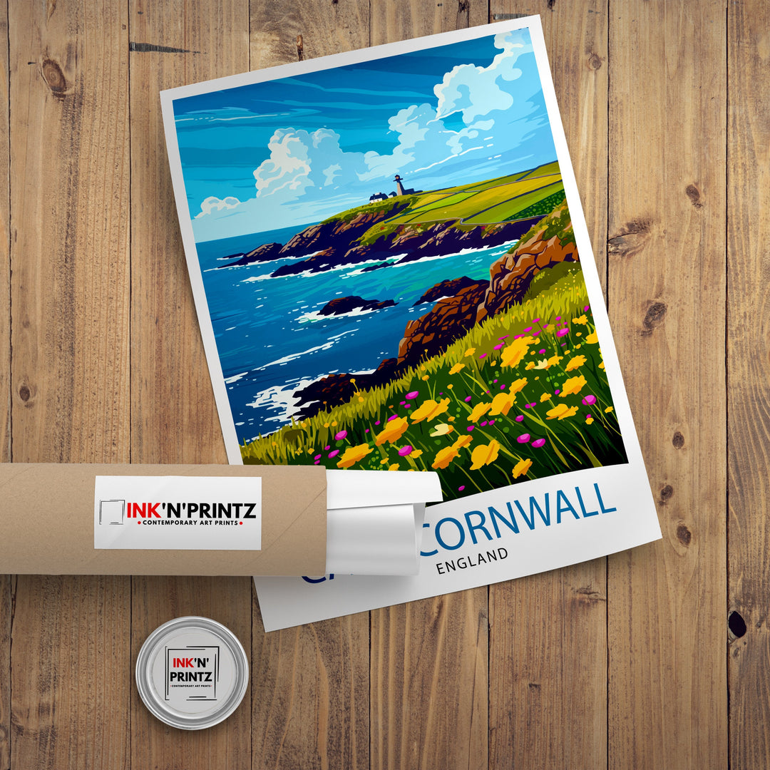 Cape Cornwall England Travel Poster