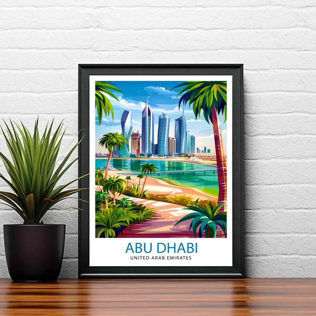 Abu Dhabi UAE Travel Poster