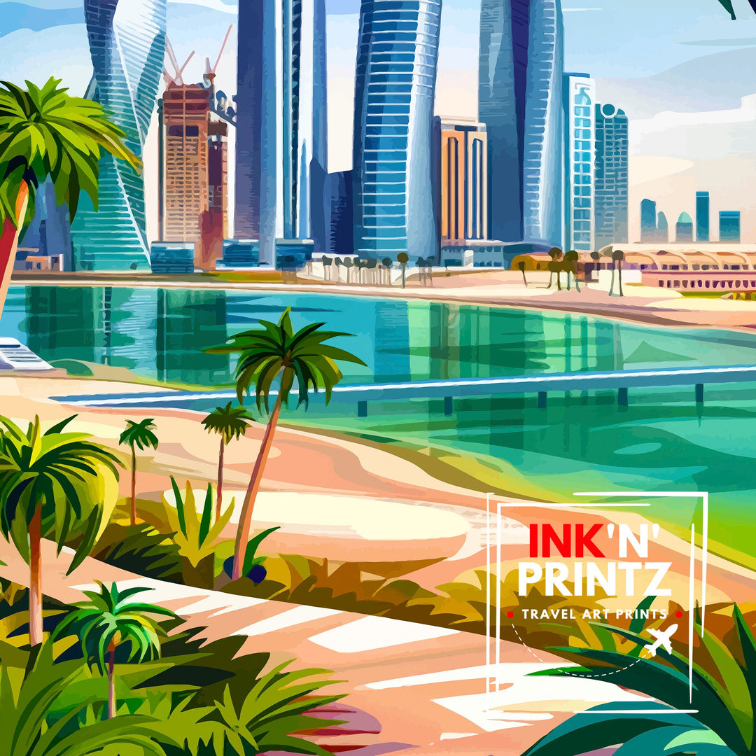 Abu Dhabi UAE Travel Poster