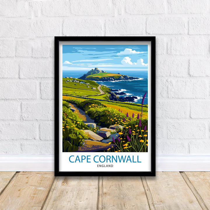 Cape Cornwall England Travel Poster