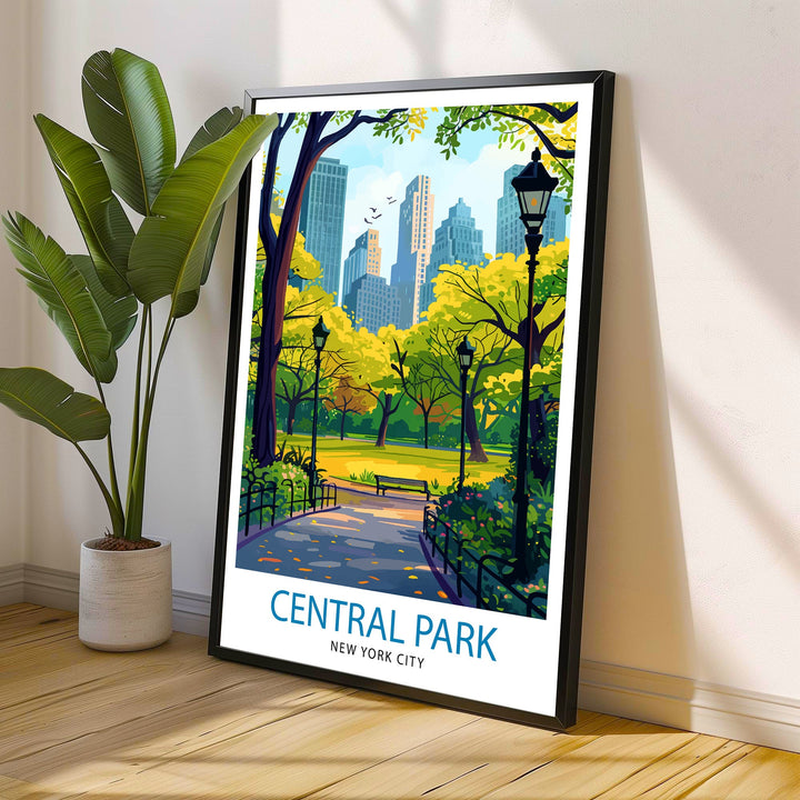 Central Park New York Travel Print| Central Park Wall Decor Central Park Poster NYC Travel Prints Central Park Art Print Central Park