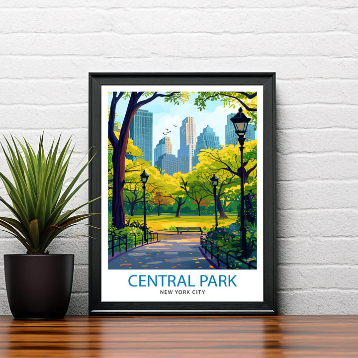 Central Park New York Travel Print| Central Park Wall Decor Central Park Poster NYC Travel Prints Central Park Art Print Central Park