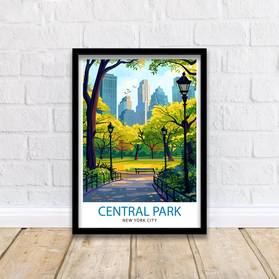 Central Park New York Travel Print| Central Park Wall Decor Central Park Poster NYC Travel Prints Central Park Art Print Central Park