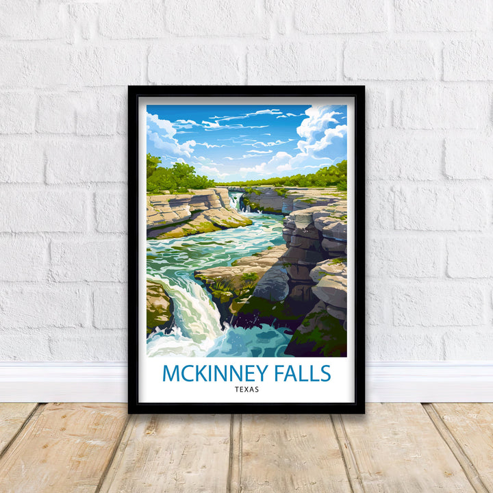 McKinney Falls Texas Travel Print Wall Decor Wall Art McKinney Falls Wall Hanging Home Décor McKinney Falls Gift Art Lovers Texas Art