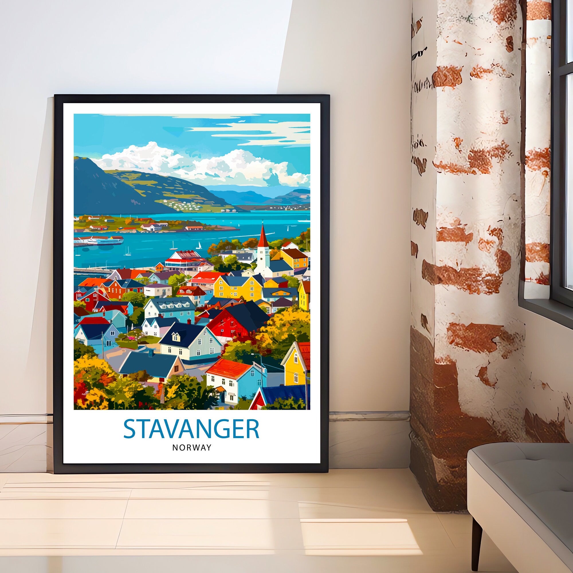 Stavanger Norway Travel Print Wall Decor Wall Art Stavanger Wall Hanging Home Décor Stavanger Gift Art Lovers Norway Art Lover Gift Print