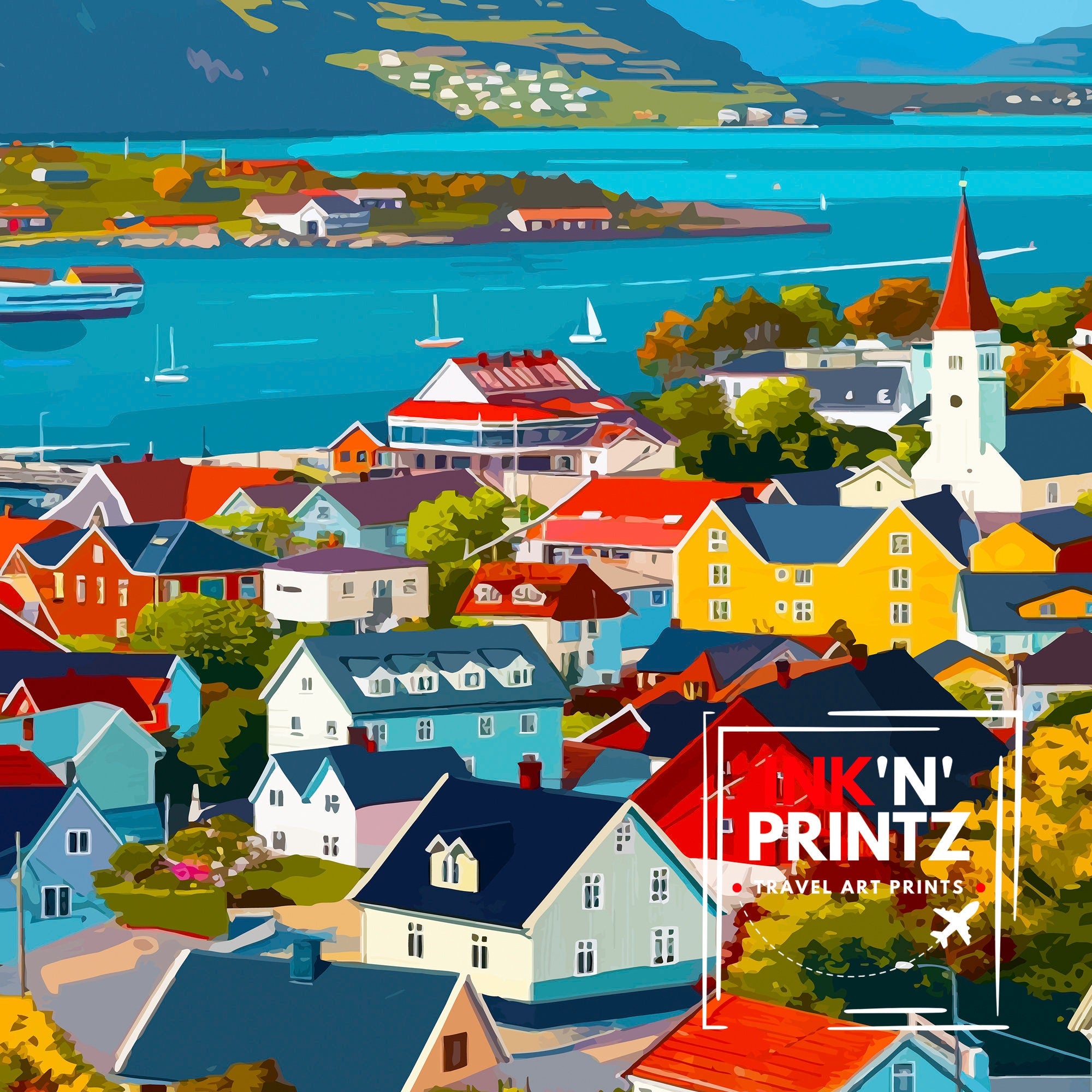 Stavanger Norway Travel Print Wall Decor Wall Art Stavanger Wall Hanging Home Décor Stavanger Gift Art Lovers Norway Art Lover Gift Print