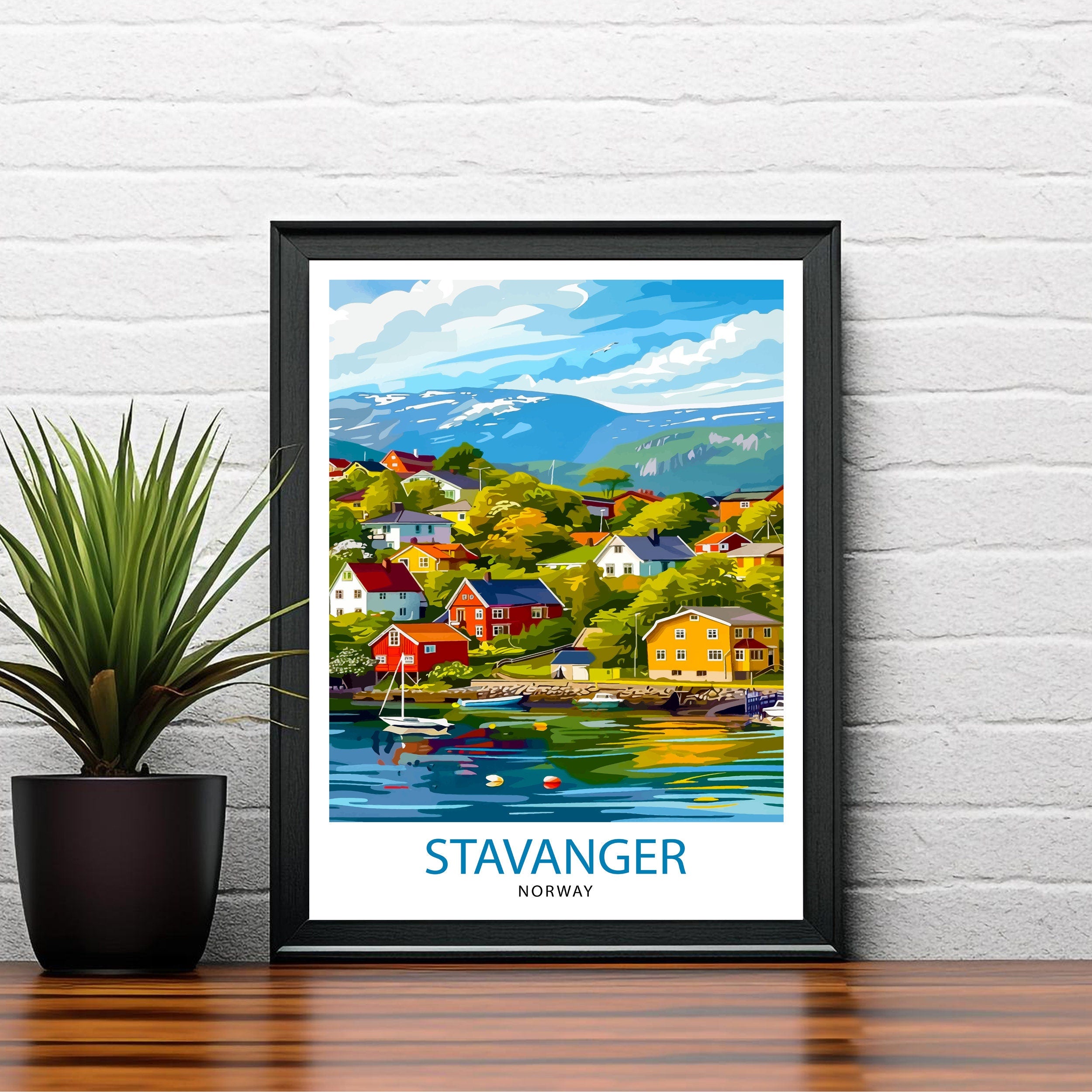 Stavanger Norway Travel Print Wall Decor Wall Art Stavanger Wall Hanging Home Décor Stavanger Gift Art Lovers Norway Art Lover Gift Print