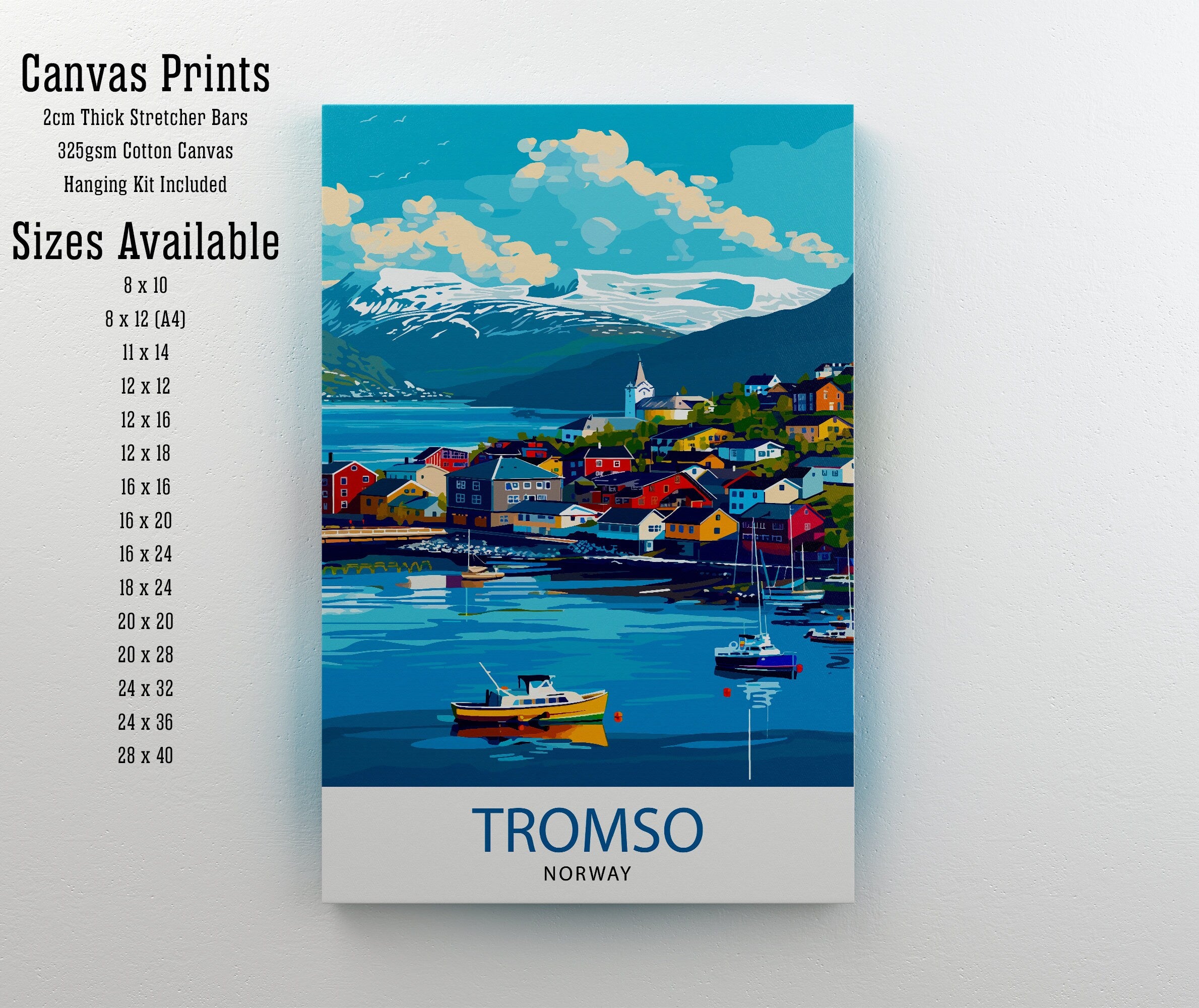 Tromso Norway Travel Print Wall Decor Wall Art Tromso Wall Hanging Home Décor Tromso Gift Art Lovers Norway Art Lover Gift Print Art