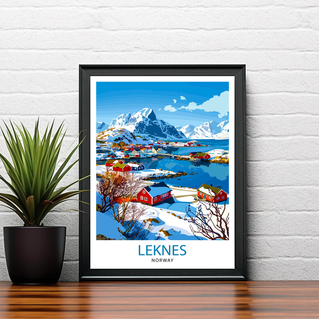 Leknes Norway Travel Poster