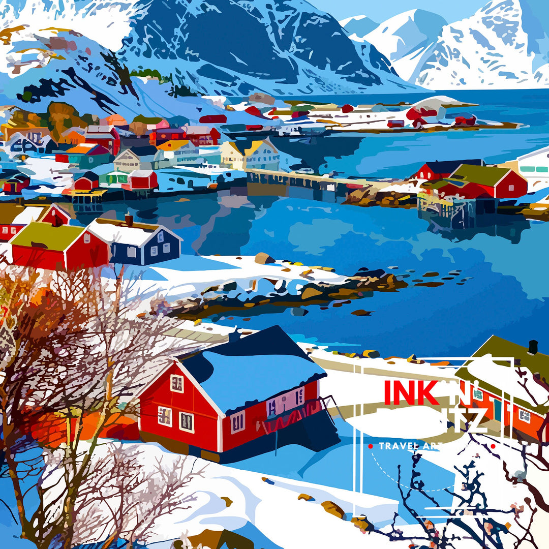 Leknes Norway Travel Poster