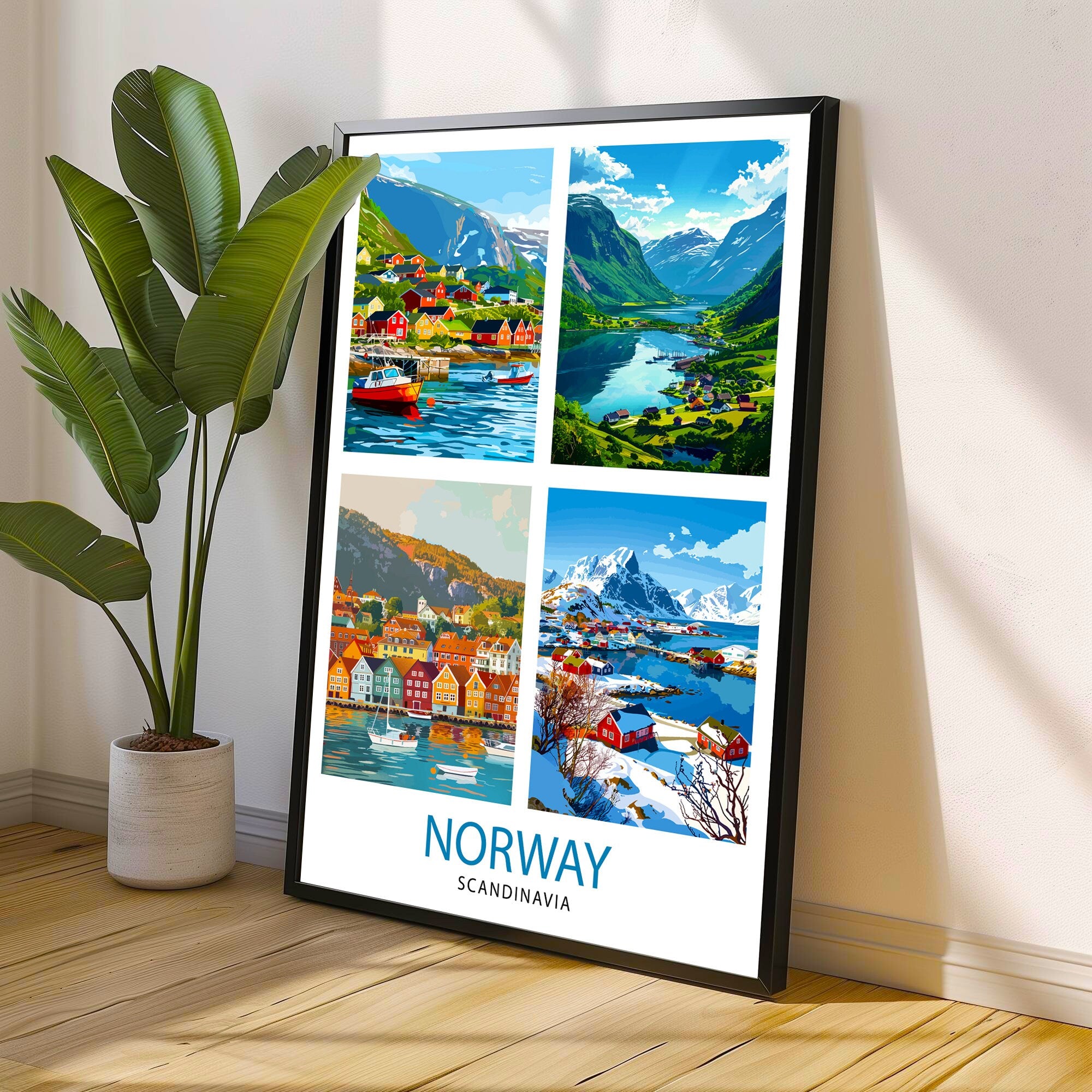 Norway Travel Print Wall Decor Wall Art Norway Wall Hanging Home Décor Norway Gift Art Lovers Norway Art Lover Gift Print Art