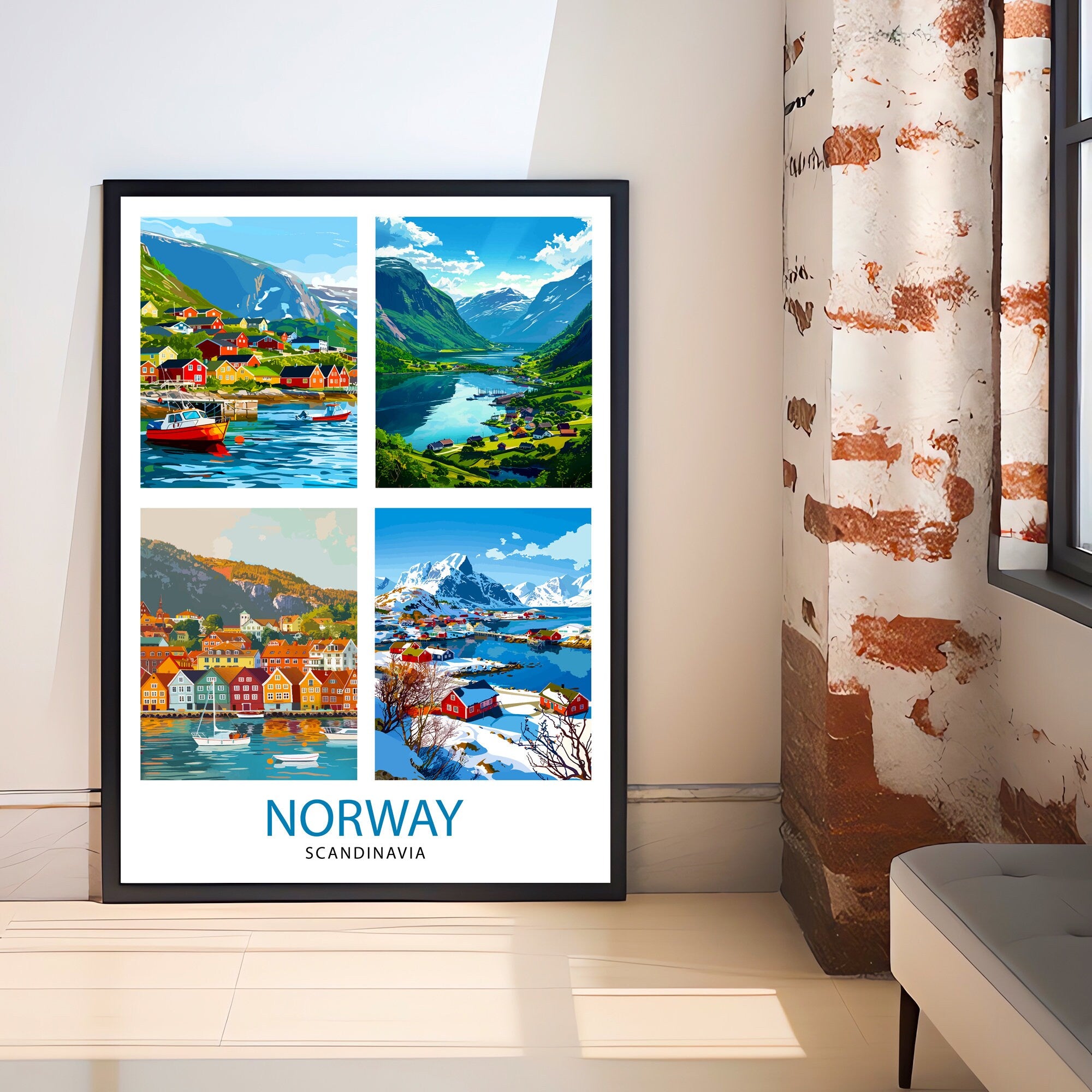 Norway Travel Print Wall Decor Wall Art Norway Wall Hanging Home Décor Norway Gift Art Lovers Norway Art Lover Gift Print Art