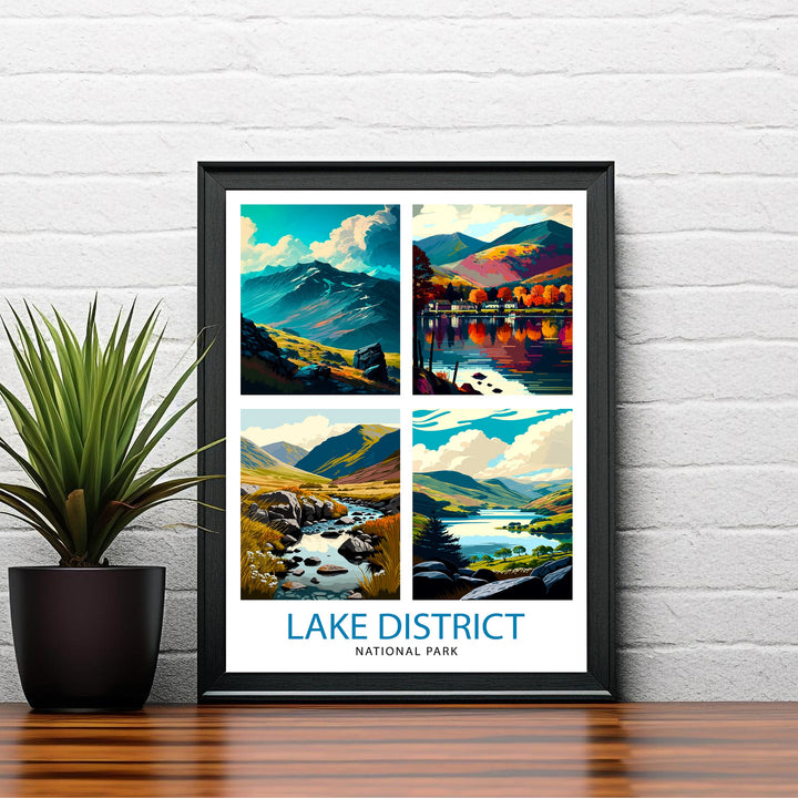 Lake District UK Travel Poster