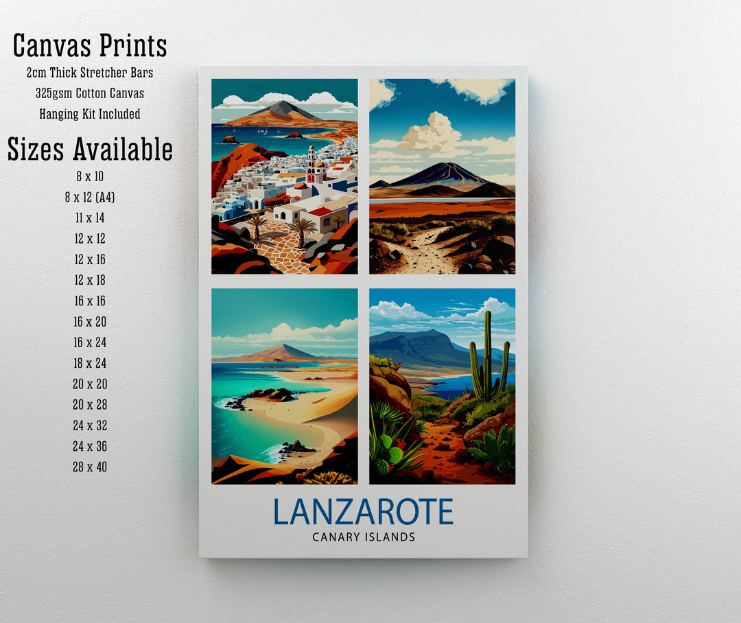 Lanzarote Spain Travel Print Wall Decor Wall Art Lanzarote Wall Hanging Home Décor Lanzarote Gift Art Lovers Spain Art Lover Gift Print Art