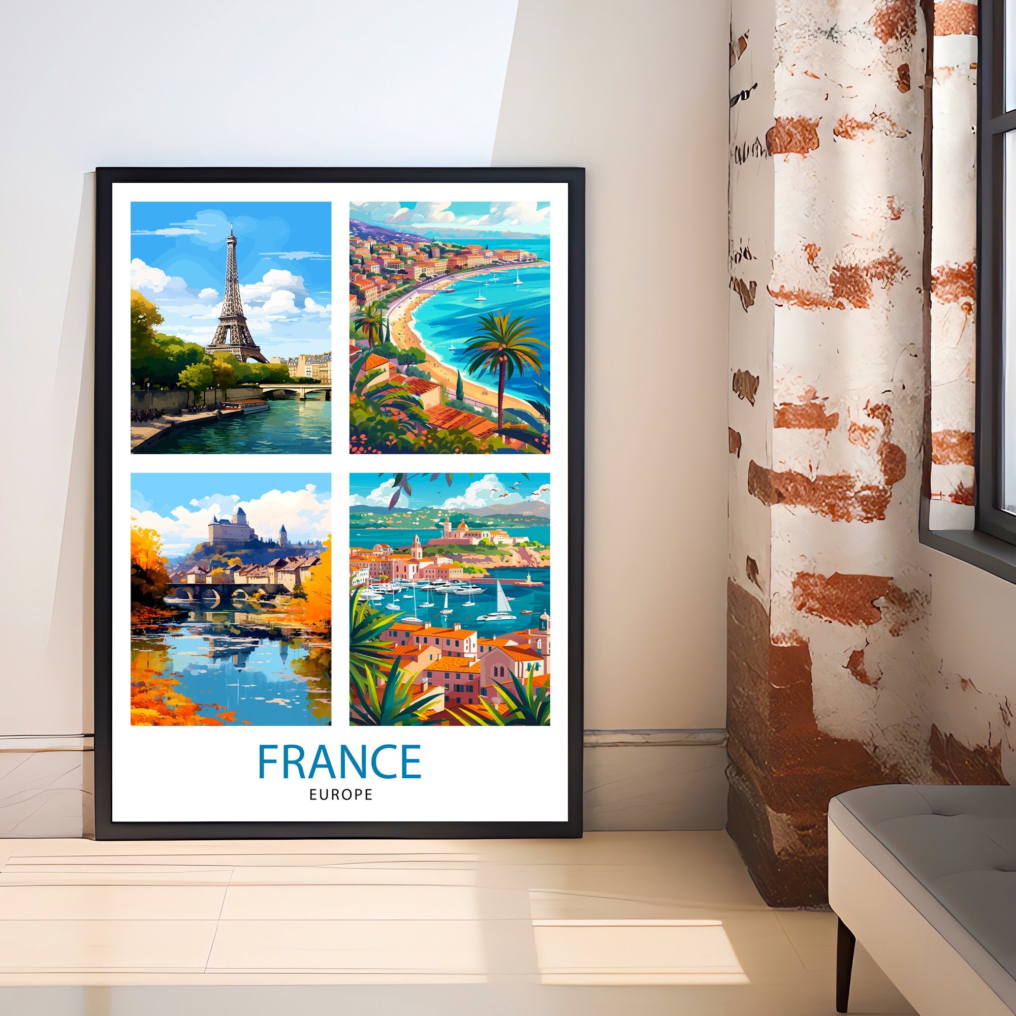 France Travel Print Wall Decor Wall Art France Wall Hanging Home Décor France Gift Art Lovers French Art Lover Gift Print Art