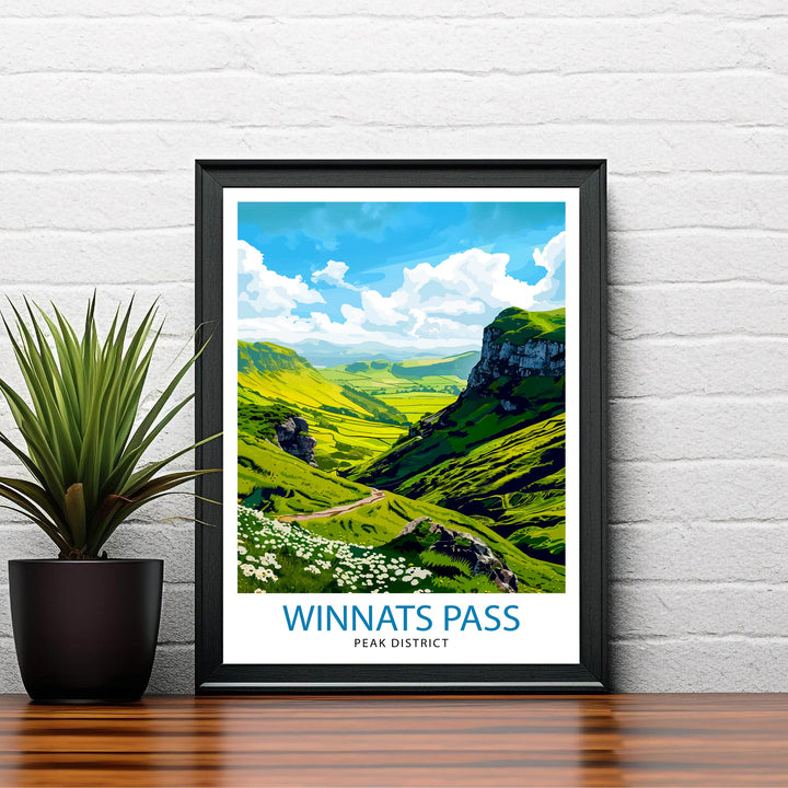 Winnats Pass Peak District Travel Poster