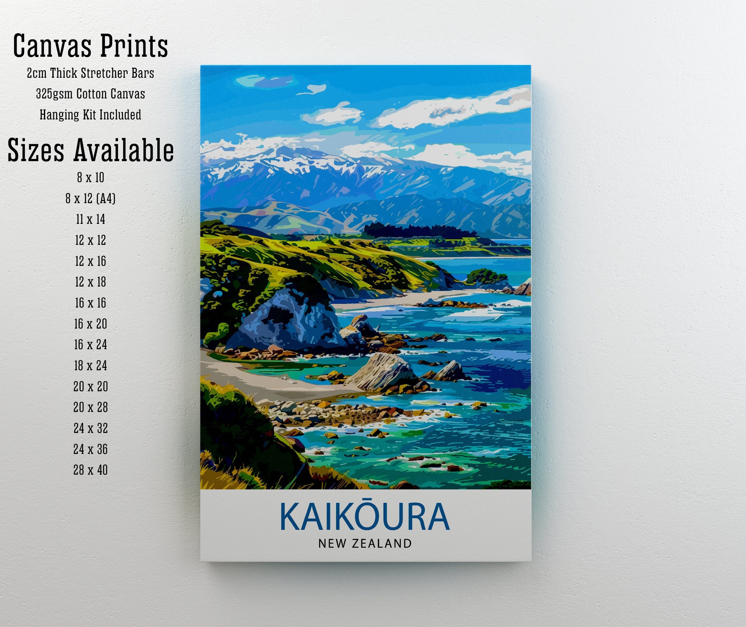 Kaikōura New Zealand Travel Print Wall Decor Wall Art Kaikōura Wall Hanging Home Décor Kaikōura Gift Art Lovers NZ Art Lover Gift Print Art
