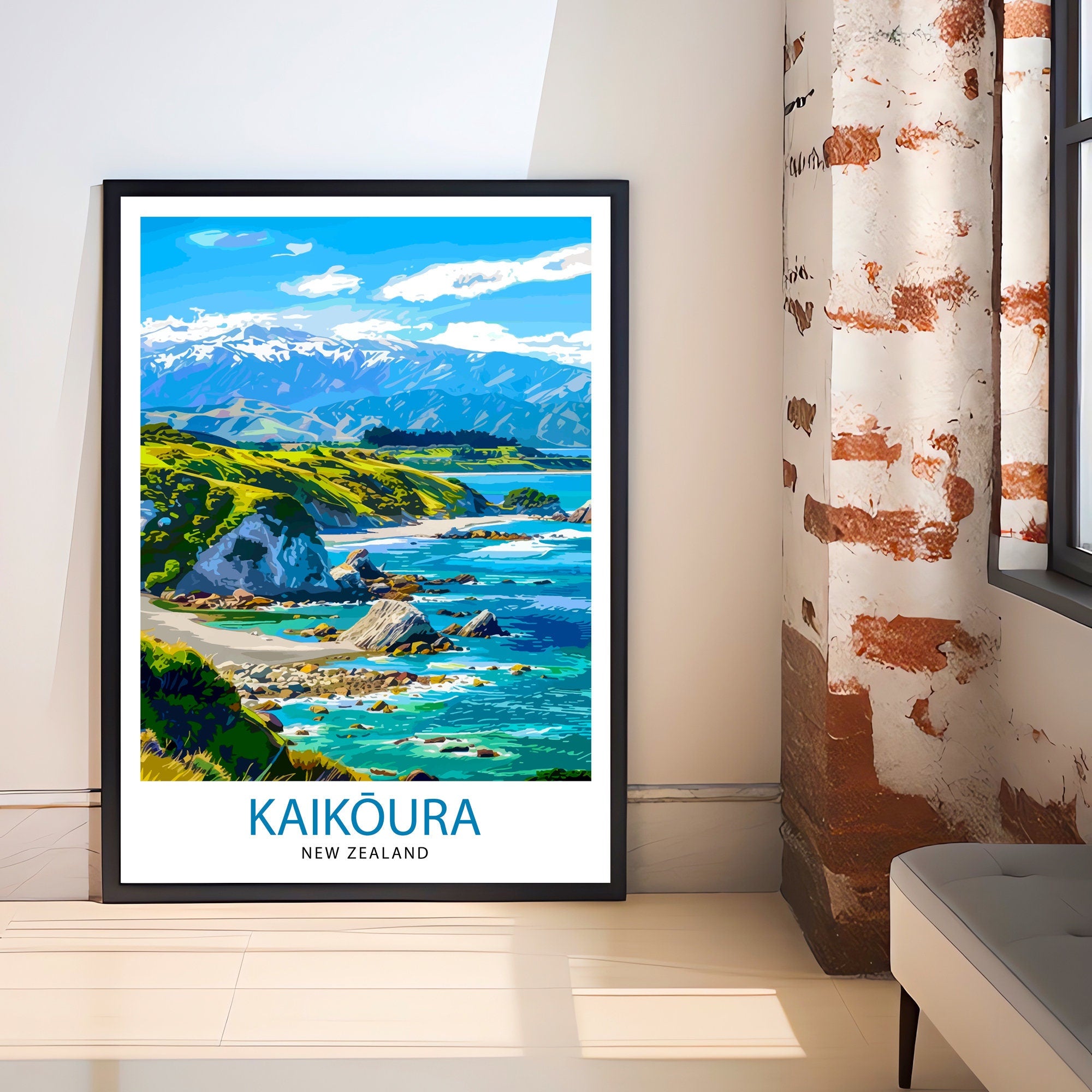 Kaikōura New Zealand Travel Print Wall Decor Wall Art Kaikōura Wall Hanging Home Décor Kaikōura Gift Art Lovers NZ Art Lover Gift Print Art