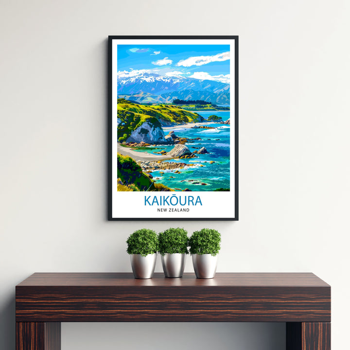 Kaikōura New Zealand Travel Poster