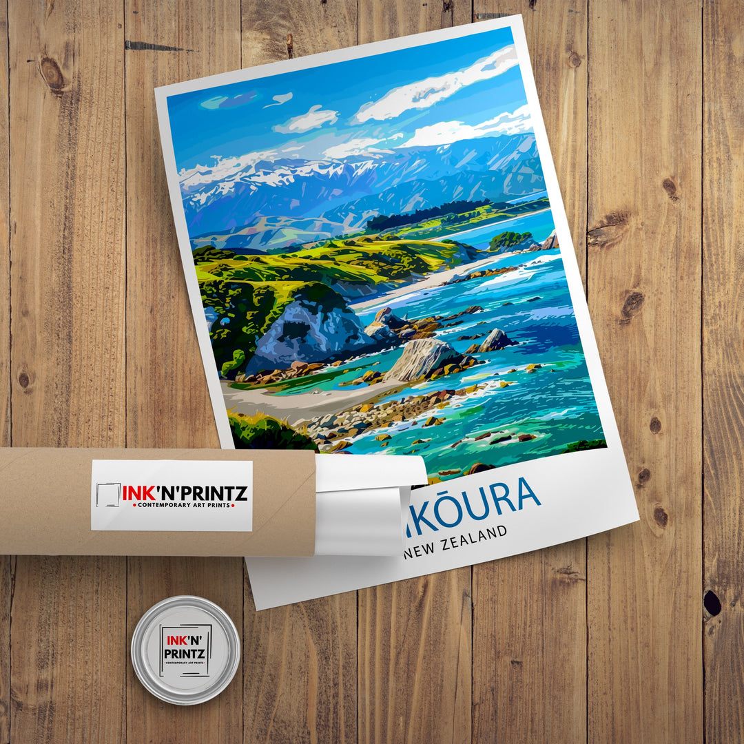 Kaikōura New Zealand Travel Print Wall Decor Wall Art Kaikōura Wall Hanging Home Décor Kaikōura Gift Art Lovers NZ Art Lover Gift Print Art