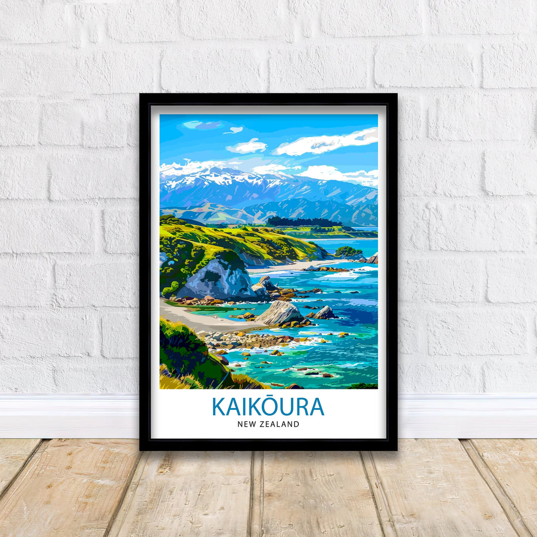 Kaikōura New Zealand Travel Poster