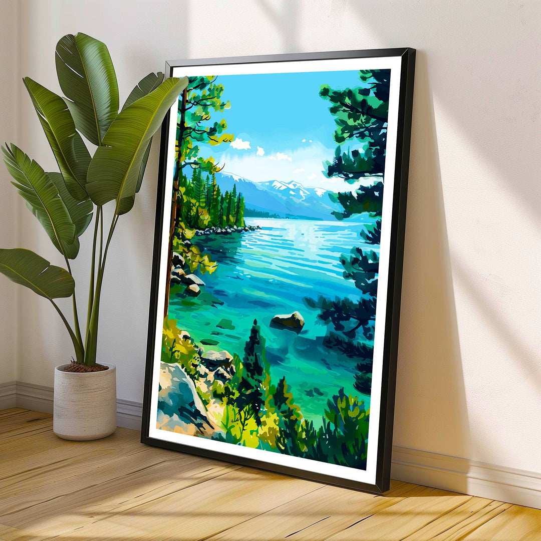 Lake Tahoe Travel Print Wall Decor Wall Art Lake Tahoe Wall Hanging Home Décor Lake Tahoe Gift Art Lovers American Art Lover Gift Print Art