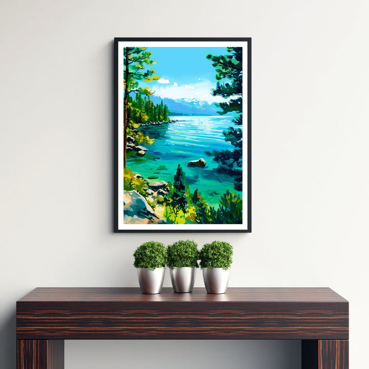 Lake Tahoe Travel Print Wall Decor Wall Art Lake Tahoe Wall Hanging Home Décor Lake Tahoe Gift Art Lovers American Art Lover Gift Print Art