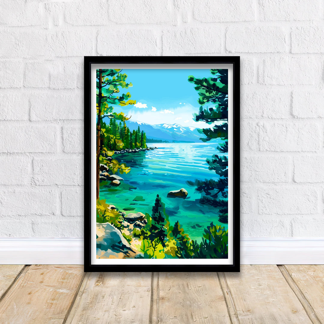 Lake Tahoe Travel Print Wall Decor Wall Art Lake Tahoe Wall Hanging Home Décor Lake Tahoe Gift Art Lovers American Art Lover Gift Print Art