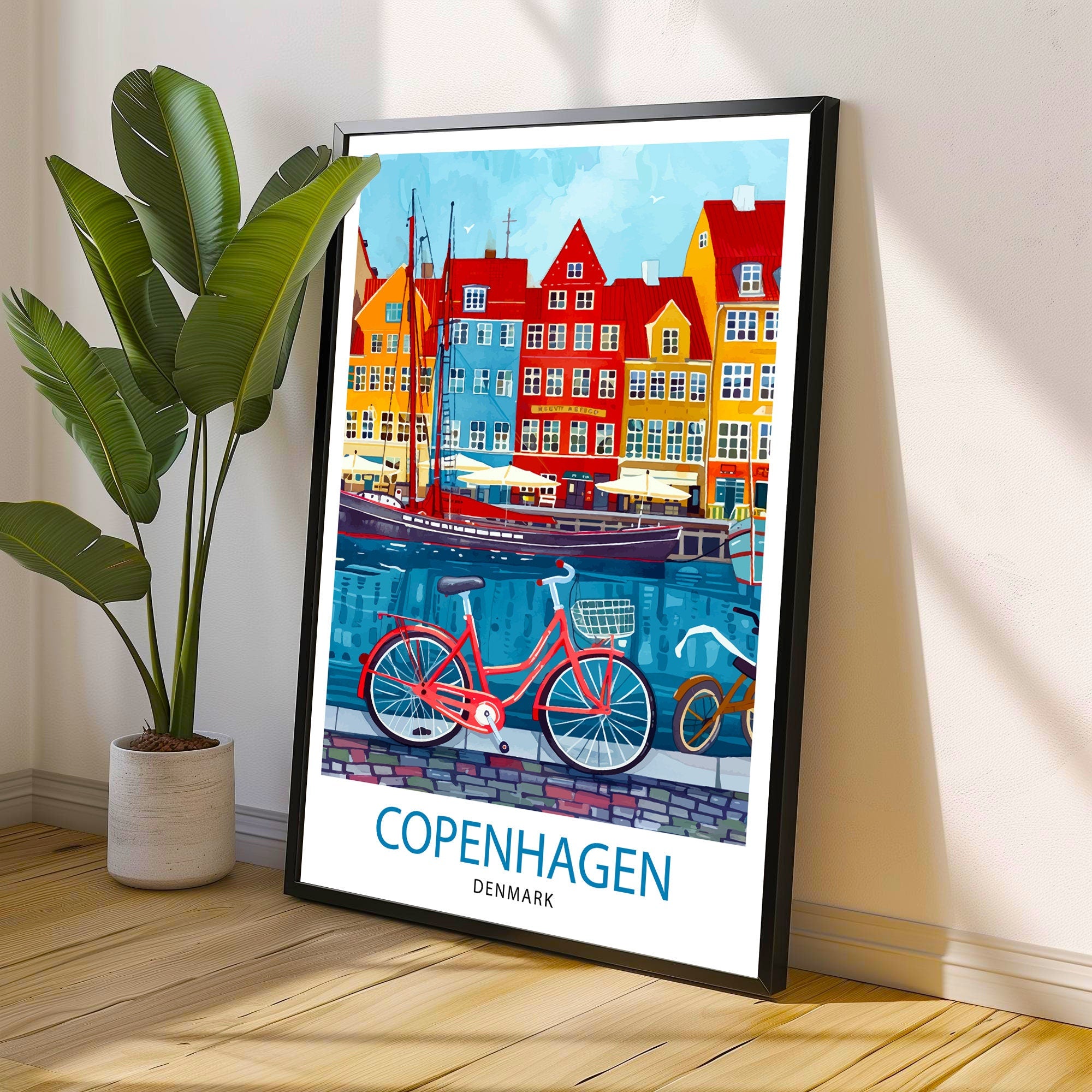 Copenhagen Denmark Travel Print Wall Decor Wall Art Copenhagen Wall Hanging Home Décor Copenhagen Gift Art Lovers Denmark Art Lover